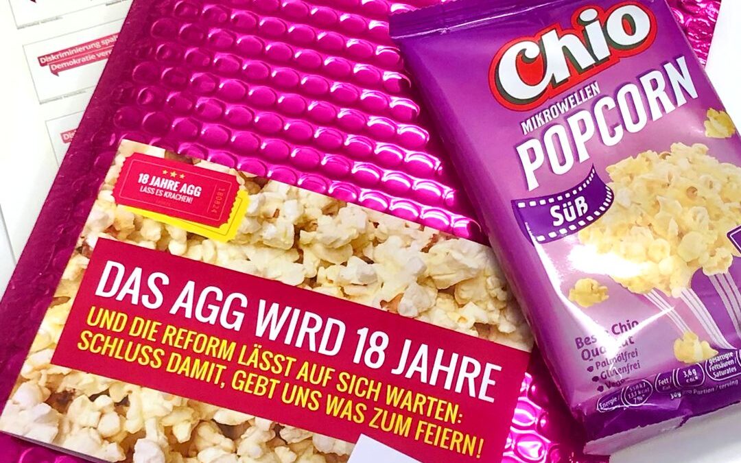 Popcorn für Abgeordnete und Ministerien: 18 Jahre AGG – lasst es endlich krachen